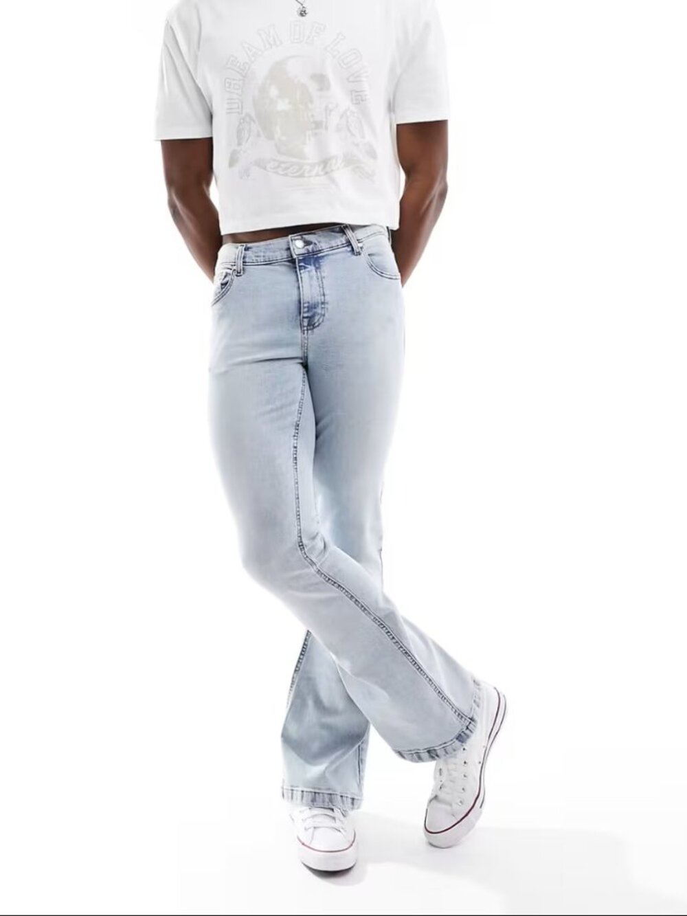 ASOS mens flared lightwash jeans